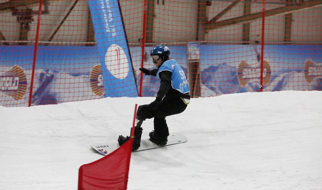 Sylvain Brechet en compétition Indoor lors de la Coupe du Monde à Langraaf, au Pays-Bas